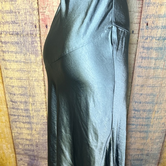 Satin One & Only Blue Women Tupe Top Sweetheart Slit Dress Size M Strapless Gown - Picture 9 of 11